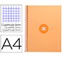 Cuaderno espiral a4 micro antartik tapa forrada 80h 90 gr cuadro 5mm 1 banda 4 taladros color peach
