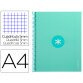 Cuaderno espiral a4 micro antartik tapa forrada 80h 90 gr cuadro 5mm 1 banda 4 taladros menta