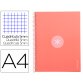 Cuaderno espiral a4 micro antartik tapa forrada 80h 90 gr cuadro 5mm 1 banda 4 taladros rosa claro