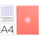 Cuaderno espiral a4 micro antartik tapa forrada 80h 90 gr cuadro 5mm 1 banda 4 taladros rosa claro