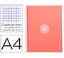Cuaderno espiral a4 micro antartik tapa forrada 80h 90 gr cuadro 5mm 1 banda 4 taladros rosa claro