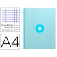 Cuaderno espiral a4 micro antartik tapa forrada 80h 90 gr cuadro 5mm 1 banda 4 taladros celeste