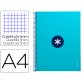 Cuaderno espiral a4 micro antartik tapa forrada 80h 90 gr cuadro 5mm 1 banda 4 taladros turquesa