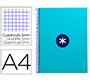 Cuaderno espiral a4 micro antartik tapa forrada 80h 90 gr cuadro 5mm 1 banda 4 taladros turquesa