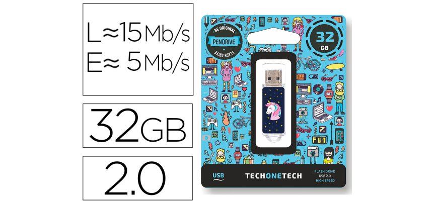 Memoria usb tech on tech unicornio dream 32 gb