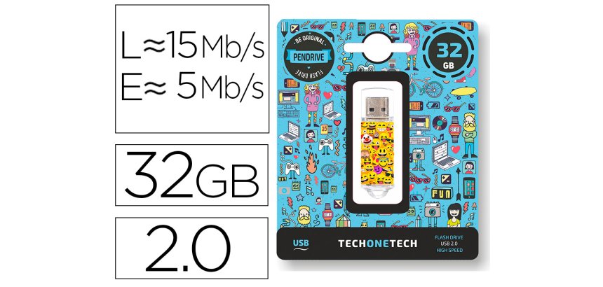 Memoria usb tech on tech emojitech emojis 32 gb