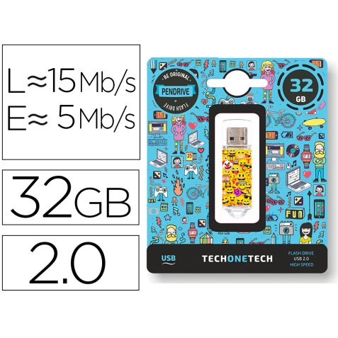 Memoria usb tech on tech emojitech emojis 32 gb