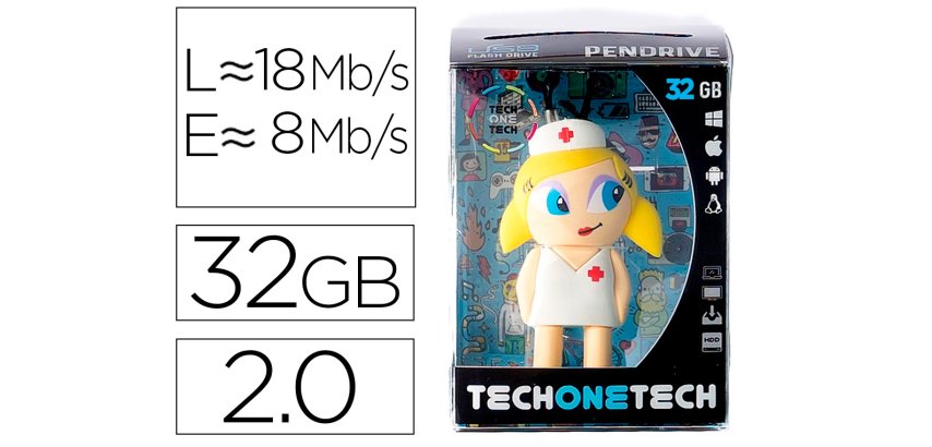 Memoria usb tech on tech enfermera kitty 32 gb