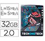 Memoria usb tech on tech raqueta padel roja 32 gb