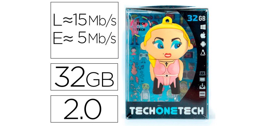 Memoria usb tech on tech Madona 32 gb