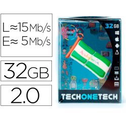 Memoria usb tech on tech bandera andalucia 32 gb
