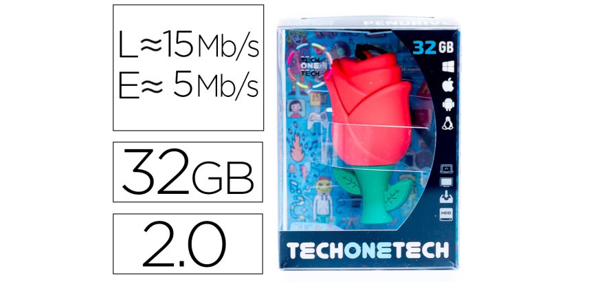 Memoria usb tech on tech rosa one 32 gb
