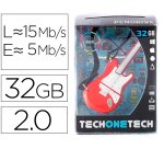 Memoria usb tech on tech guitarra red one 32 gb