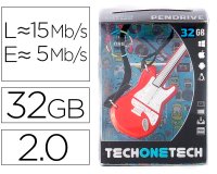 Memoria usb tech on tech guitarra red one 32 gb