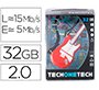 Memoria usb tech on tech guitarra red one 32 gb