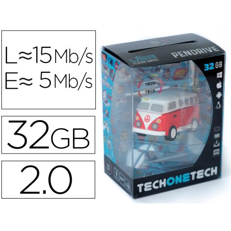 Memoria usb tech on tech hippy van bang camper 32 gb