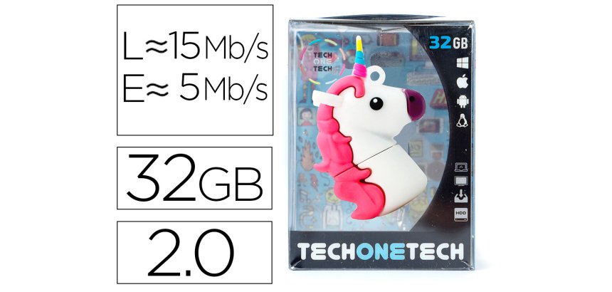 Memoria usb tech on tech mi unicornio 32 gb