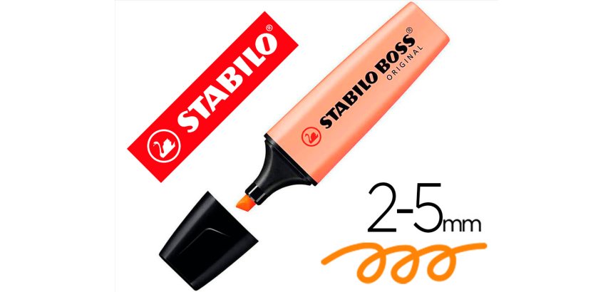 Rotulador stabilo boss fluorescente 70 pastel naranja palido