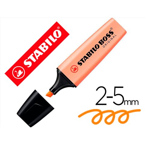 Rotulador stabilo boss fluorescente 70 pastel naranja palido