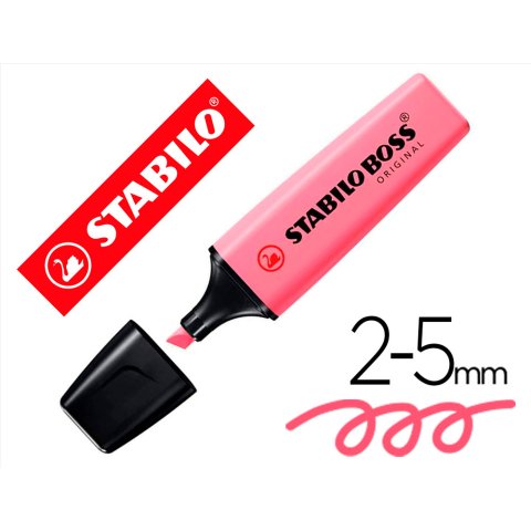 Rotulador stabilo boss fluorescente 70 pastel fucsia helado