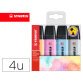 Rotulador stabilo boss fluorescente 70 pastel estuche de 4 unidades colores