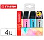 Rotulador stabilo boss fluorescente 70 pastel estuche de 4 unidades colores