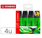 Rotulador stabilo boss fluorescente 70 verde estuche de 4 unidades