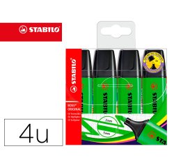 Rotulador stabilo boss fluorescente 70 verde estuche de 4 unidades