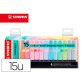 Rotulador stabilo boss fluorescente 70 pastel deskset estuche de 15 unidades colores surtidos