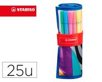 Rotulador stabilo punta de fibra pen 68 arty estuche rollerset de 25 unidades colores surtidos
