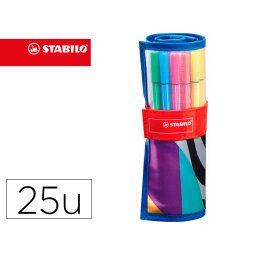 Rotulador stabilo punta de fibra pen 68 arty estuche rollerset de 25 unidades colores surtidos