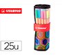 Rotulador stabilo punta de fibra point 88 art estuche rollerset de 25 unidades colores surtidos