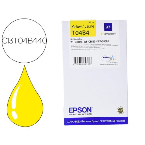 Ink-jet epson wf-c81xx / wf-c86xx xl amarillo