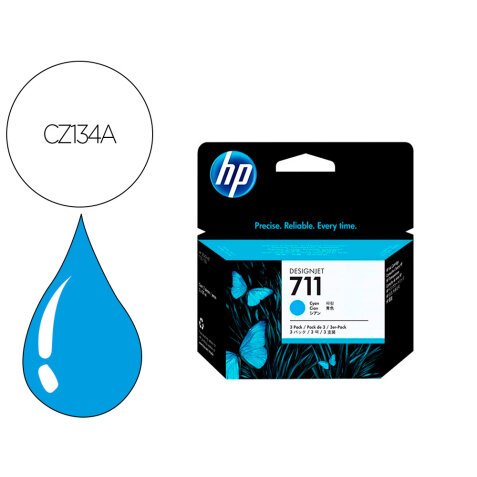 HP 711 CZ134A Pack 3 Cartuchos Originales Cian 29 ml