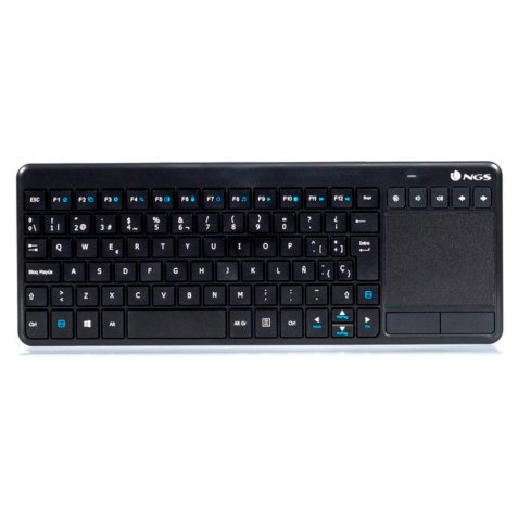 Teclado ngs warrior inalámbrico touch pad con teclas multimedia de 2,4 ghz color negro