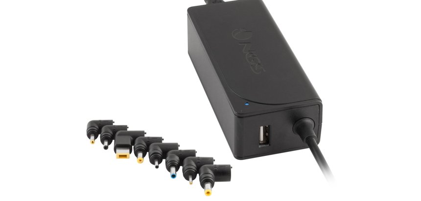 Adaptador de corriente ngs automatic 90w con 9 adaptadores y salida usb 2a