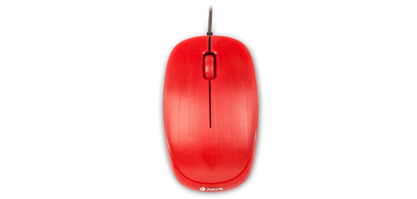 Ratón ngs wired flame oóptico con cable 1000 dpi ambidiestros usb color rojo