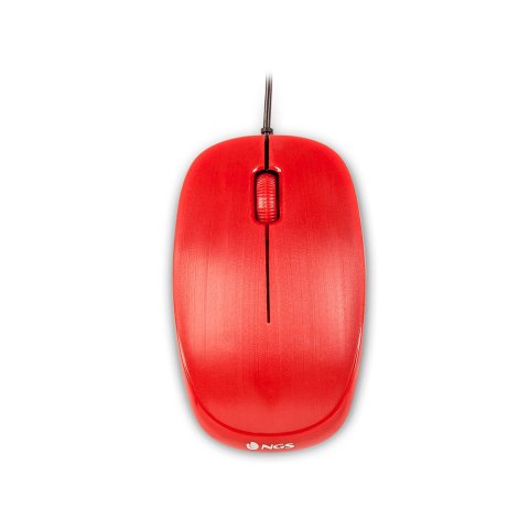 Ratón ngs wired flame oóptico con cable 1000 dpi ambidiestros usb color rojo