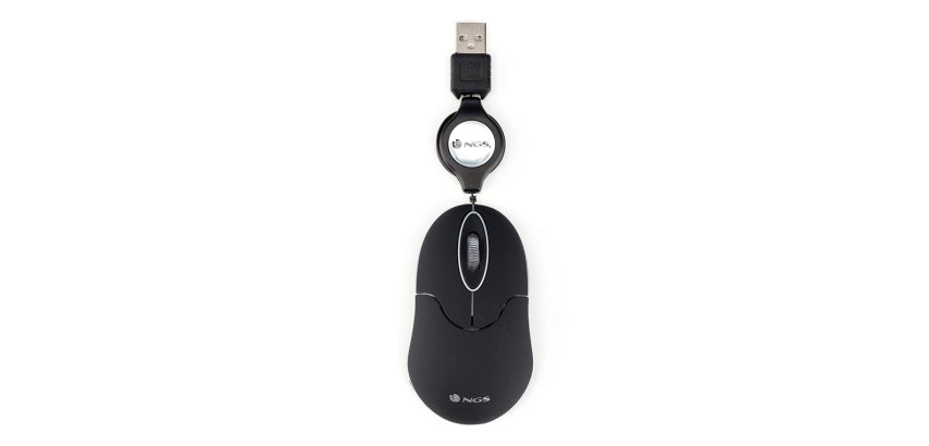 Raton ngs wired sin 1000 dpi retractil 3 botones usb color negro