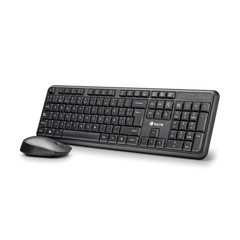 Set teclado y raton ngs harmony inalambrico silencioso con 12 teclas multimedia color negro