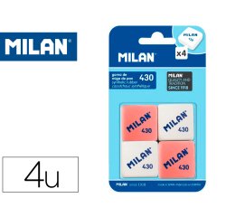 Goma de borrar MILAN 430 - blister de 4 unidades