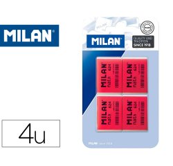 Goma de borrar milan nata 624 blister de 4 unidades