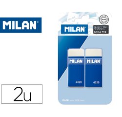 Goma de borrar milan 4020 miga de pan blister de 2 unidades