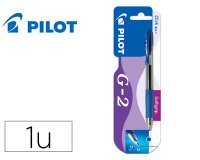 Boligrafo pilot g-2 azul tinta gel retractil sujecion de caucho en blister