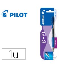 Boligrafo pilot g-2 azul tinta gel retractil sujecion de caucho en blister