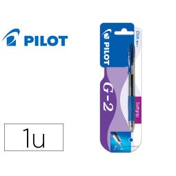 Boligrafo pilot g-2 azul tinta gel retractil sujecion de caucho en blister