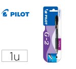 Boligrafo pilot g-2 negro tinta gel retractil sujecion de caucho en blister