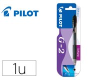 Boligrafo pilot g-2 negro tinta gel retractil sujecion de caucho en blister