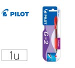 Boligrafo pilot g-2 rojo tinta gel retractil sujecion de caucho en blister