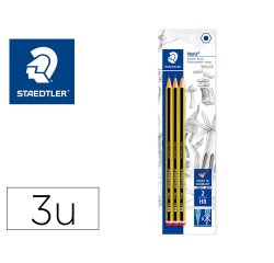 Lapices de grafito staedtler noris n.2 hb blister de 3 unidades